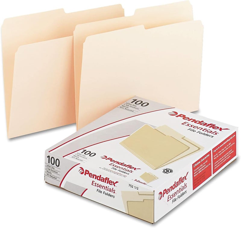 Pendaflex Essentials Manila File Folders with Top Tab - Letter Size, 100 Count - Image 2
